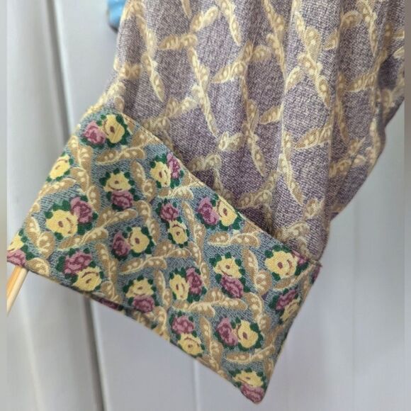 VTG Componix Patchwork Floral Embroidered Top Shacket Cottagecore Prairiecore SM - Picture 7 of 11
